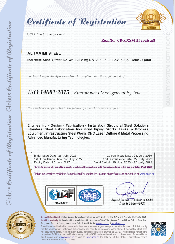 AL TAMIMI STEEL - ISO 9001 - F.pdf and 5 more pages - Personal - Microsoft​ Edge 8_8_2026 1_35_17 AM