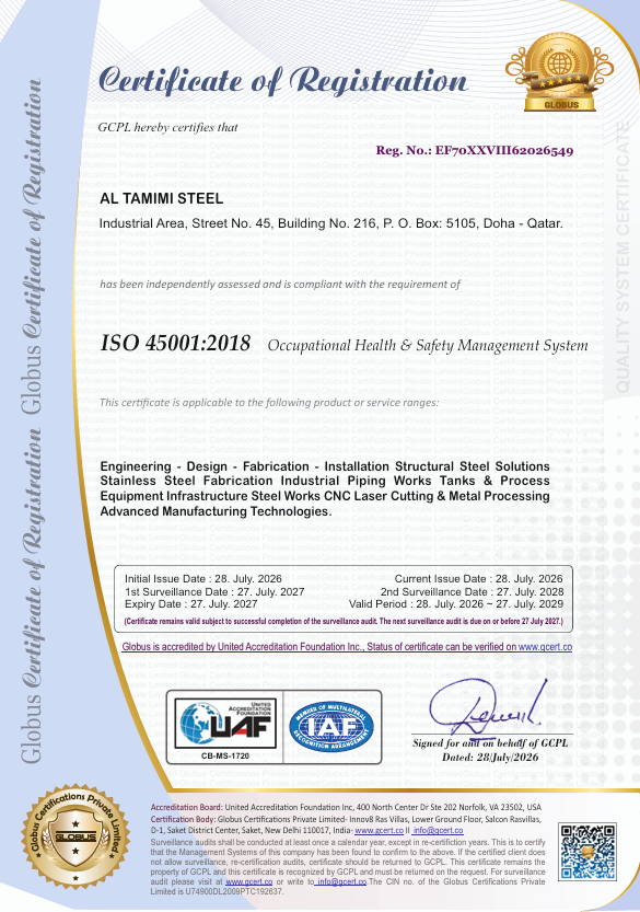 AL TAMIMI STEEL - ISO 9001 - F.pdf and 5 more pages - Personal - Microsoft​ Edge 8_8_2026 1_35_22 AM